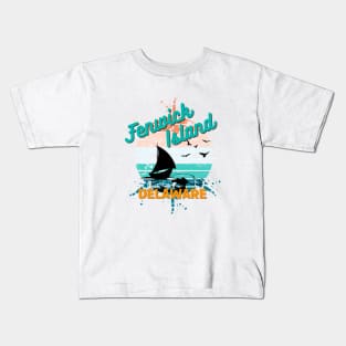 Fenwick Island Delaware Retro Vintage Island Kids T-Shirt